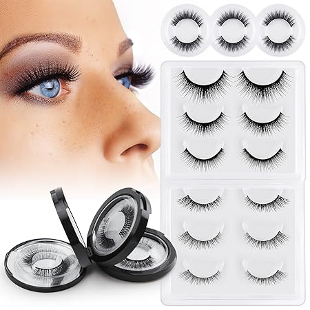 Photo 1 of False Cat Eyelashes Fluffy Natural Look Wispy Lashes 9 pairs of Extended Mink Soft Comfortable Eyelashes for Beginners Reuse