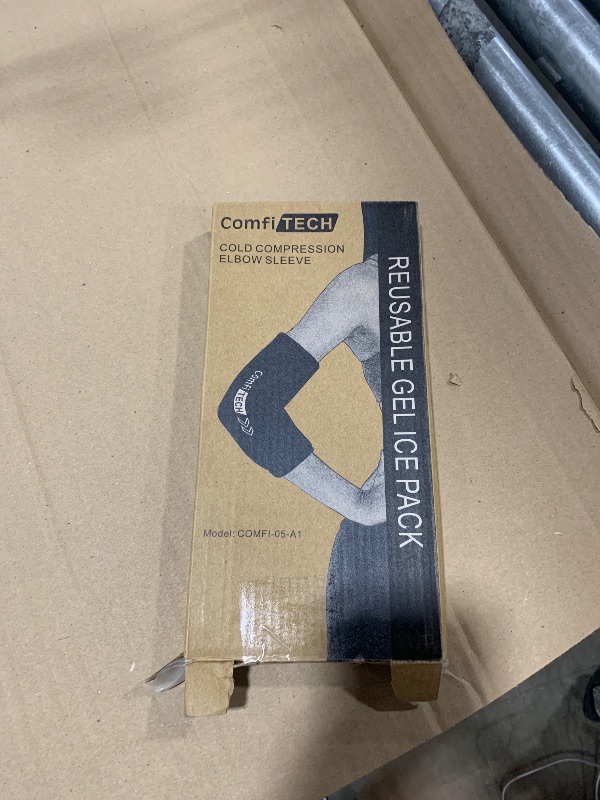 Photo 1 of ComfiTECH Elbow Ice Pack for Tendonitis and Tennis Elbow Ice Pack Wrap Sleeve Golfers Arm Ice Pack for Injuries Reusable Calf Bruises & Sprains (M Black)