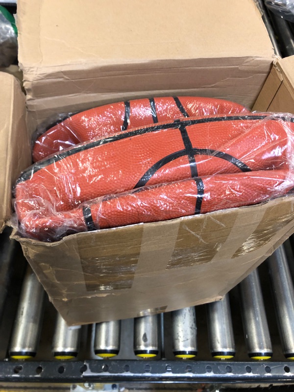 Photo 2 of 12 Pieces Basketballs Bulk Christian Charity Donation Supplies Official Size 7 Rubber Basketballs 29.5 Rubber Inflatable Basketballs with Pump Standard Basketball for Training and Play(Brown)