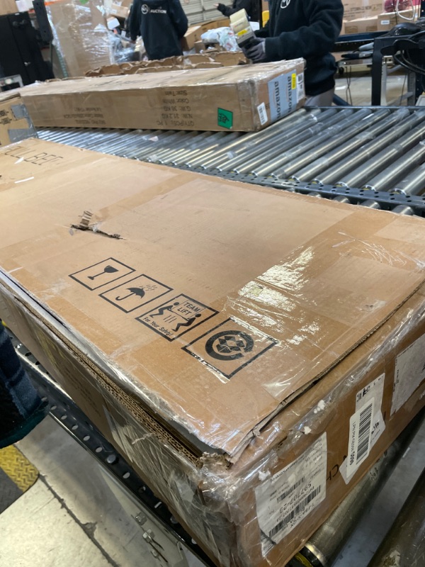 Photo 1 of coucheta 12.4 Inch Solid Wood Full Bed Frame with Natural Rattan Headboard, Platform Full Size Bed Frame with LED Lights, Mattress Foundation, Noise-Free, No Box Spring Needed, Easy Assembly