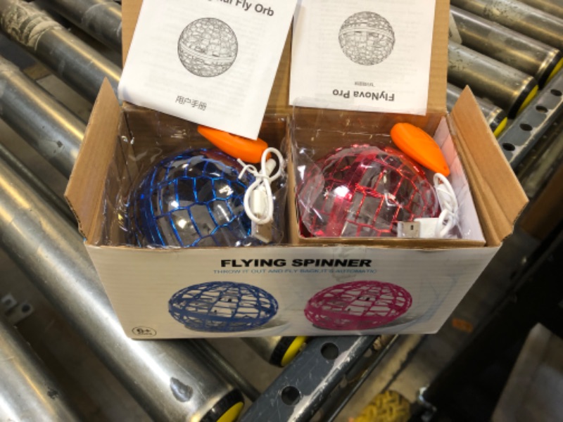 Photo 2 of 2 Pack Flying Orb Ball 2024 Galaxy Fidget Flying Toy Cosmic Flying Ball Globe Hover Orb Boomerang Ball Magic Floating Ball Mini Hand Drone Galactic Flying Spinner for Kids Boys Girls (BR)