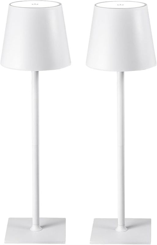 Photo 1 of 2 Pack Cordless Table Lamps, 3 Colors Stepless Dimming, 5000mAh Rechargeable Battery LED Desk Lamp for Bedroom/Couple Dinner/Desk/Cafe/Dining Room/Terrace
