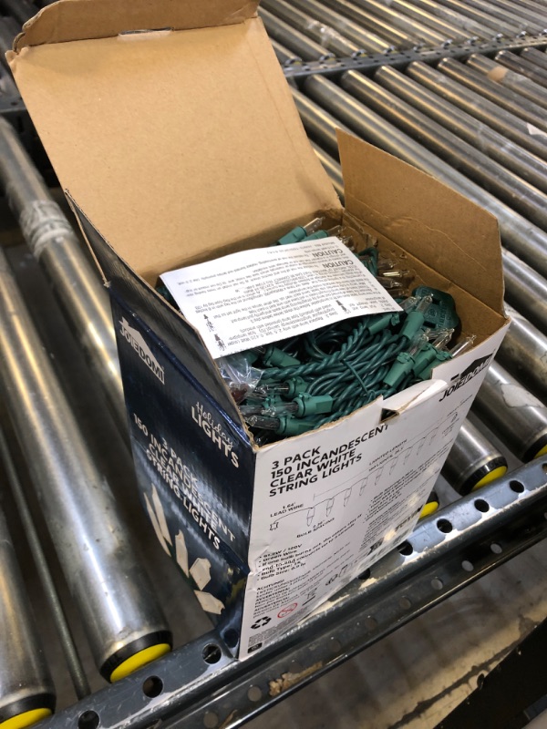 Photo 1 of Joiedomi Clear Christmas Lights Outdoor,450(3x150) Count Christmas Tree Lights,93.6FT Warm White String Lights with Green Wire,Xmas Decorations for Indoor Party House Garden Yard Home