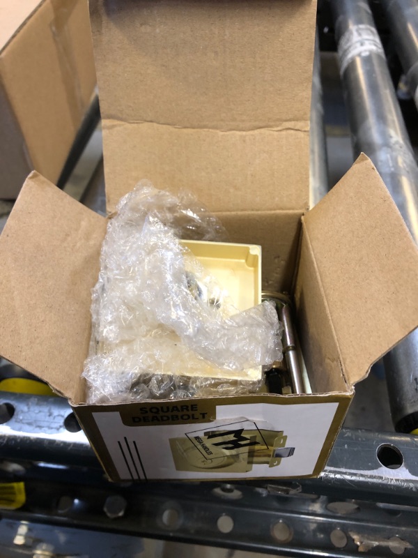 Photo 1 of Mega Handles - ROBELL Deadbolt I Entry Deadbolt Lock - Heavy Duty Square Locking Deadbolt for Left or Right-Handed Doors - Interior/Exterior - Satin Brass