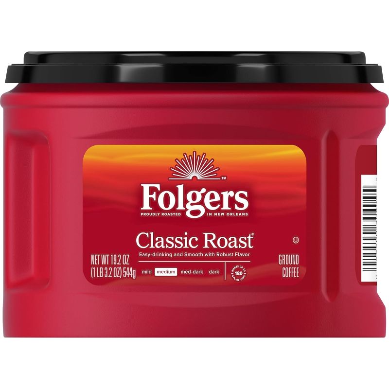 Photo 1 of Folgers Classic Roast Medium Roast Ground Coffee, 19.2 Ounces (Pack of 6)
