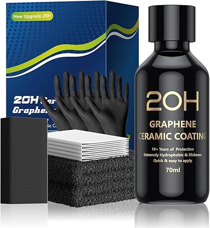 Photo 1 of 20H Advanced Graphene Ceramic Coating for Cars (70ml) - Car Detailing Kit, 10+ Years of Long Lasting Protection, Apply After Car Wash & Paint Correction, Ultra High Gloss
