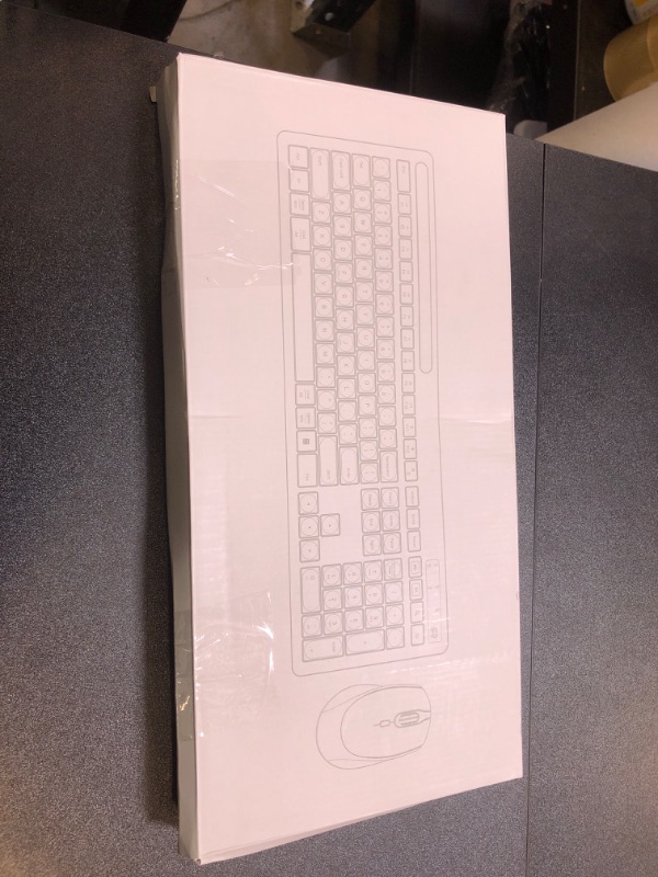 Photo 1 of Wireless Keyboard and Mouse for MacBook, Vivefox Pink Wireless Keyboard with Phone Holder USB A & Type C Receiver Rose Gold Keyboard and Mouse for Windows, Mac, MacBook/Air/Pro Computer