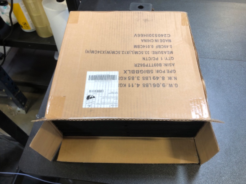 Photo 1 of Amazon Basics Collapsible Fabric Storage Bins, Cube Organizer with Handles, 13 x 13 x 13 Inch, Black - Pack of 6