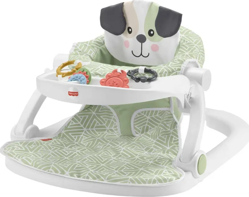 Photo 1 of Fisher-Price Baby Portable Baby Chair Sit-Me-Up Floor Seat with Snack Tray and Developmental Toys, Puppy Perfection [Amazon Exclusive]