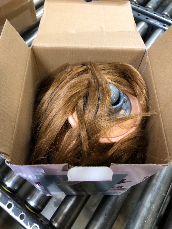 Photo 2 of 28" Mannequin Head Human Hair, Mannequin Head with 60% Real Hair,Cosmetology Mannequin Doll Head for Hair Styling,Training Practice Braiding Manikin Head with Table Clamp,Hair Styling Set #27