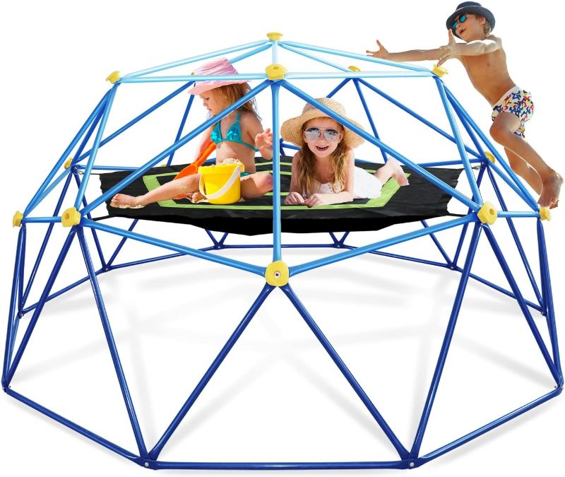 Photo 1 of 10 FT Climbing Dome with Canopy, Geometric Dome Climber for Kids 3-12,1000 LBS Capacity, Rust and UV Resistant Steel, Be Applicable Backyard Jungle Gym Outdoor Garden
