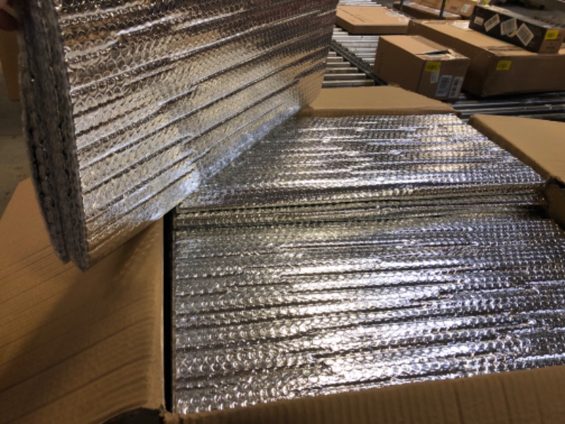 Photo 1 of Garage Door Insulation Kit, 24" x 48" 6mm Reflective Insulation Foam, Rv Window and Window Insulation for Winter and Summer, Garage Door Insulation Panels, Roof, Car (16Pcs with 200Tape )