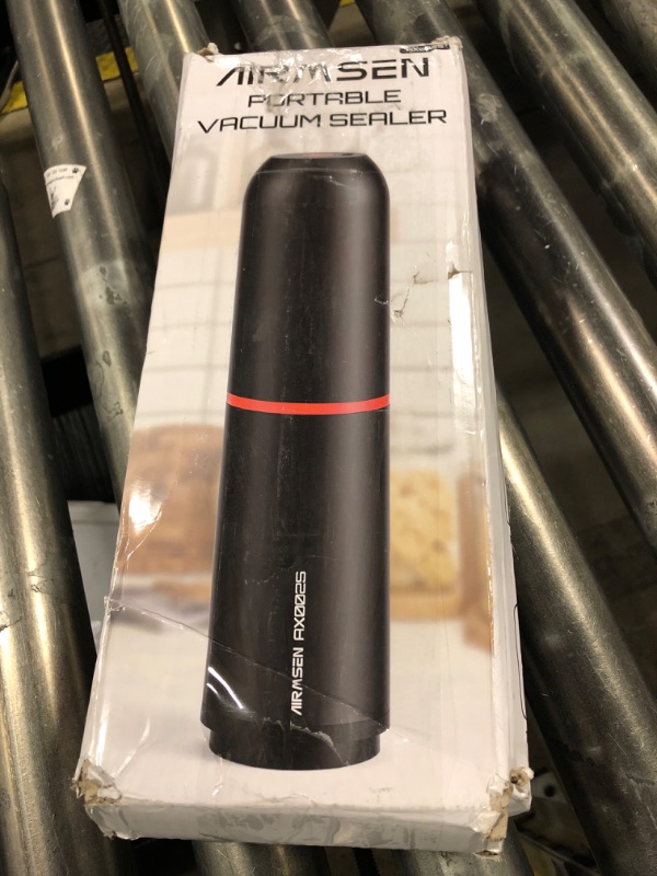 Photo 1 of AIRMSEN Handheld Vacuum Sealer for Food Preservation & Storage, Portable Mini Vacuum Sealer with 11 PCS Reusable Sous Vide Bags and 2 PCS Vacuum Wine Sealer
