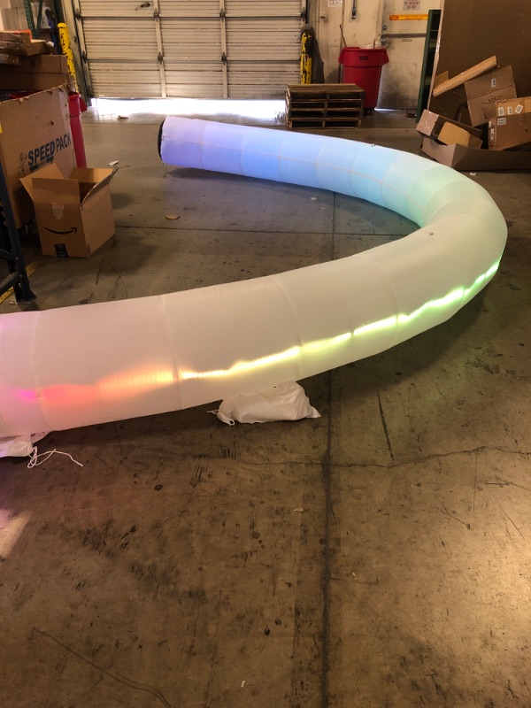 Photo 1 of Inflatable Color Changing Arch Blow up Promotional LED Lighting Arch with Blower Color Change Lighting Archway for Event Parties (4.5m Width)