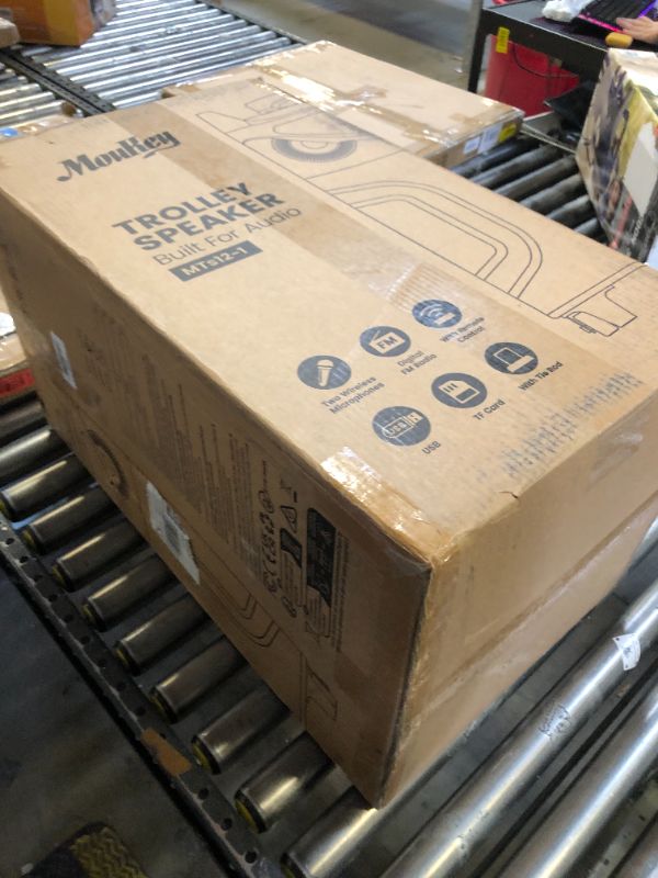 Photo 1 of Moukey Karaoke Machine, 12" Woofer PA System, Portable Bluetooth Speaker with 2 Wireless Microphones, Party Lights and Echo/Treble/Bass Adjustment, Supports TWS/REC/AUX IN/MP3/USB/TF/FM - MTs12-1