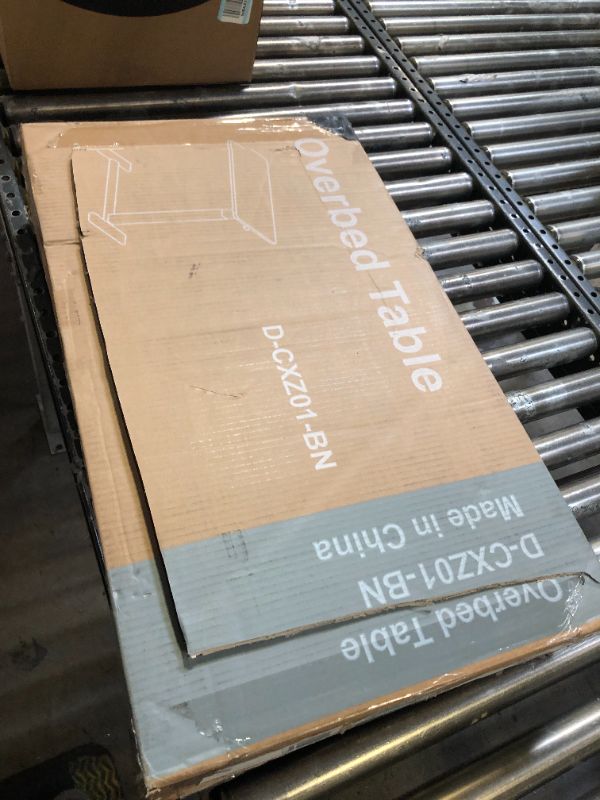 Photo 1 of Sweetcrispy Overbed Bedside Table with Wheels, Adjustable Hospital & Home Use Bed Table, Rolling Laptop Table, Mobile Standing Desk, Rust