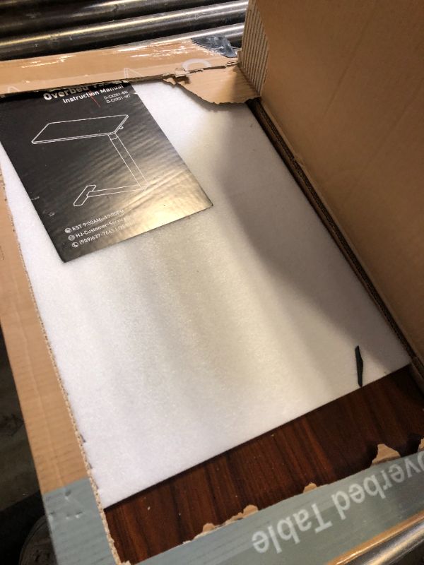 Photo 1 of Sweetcrispy Overbed Bedside Table with Wheels, Adjustable Hospital & Home Use Bed Table, Rolling Laptop Table, Mobile Standing Desk, Rust