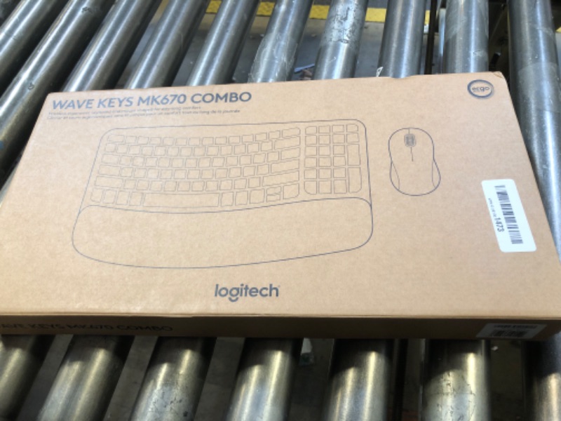 Photo 1 of Logitech Wave Keys MK670 Combo, Wireless Ergonomic Keyboard with Signature M550 L Wireless Mouse, Comfortable Natural Typing, Bluetooth, Logi Bolt, for Multi-OS, Windows/Mac - Graphite