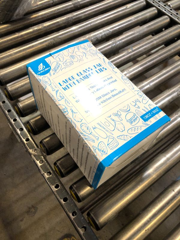 Photo 1 of Glass Pantry Storage Containers with 132 Kitchen Pantry Labels, 138/50 oz Large Square Flour and Sugar Containers with Airtight Lids, Gallon Glass Jars with Bamboo Lids for Rice, Pasta, Cookies, grain