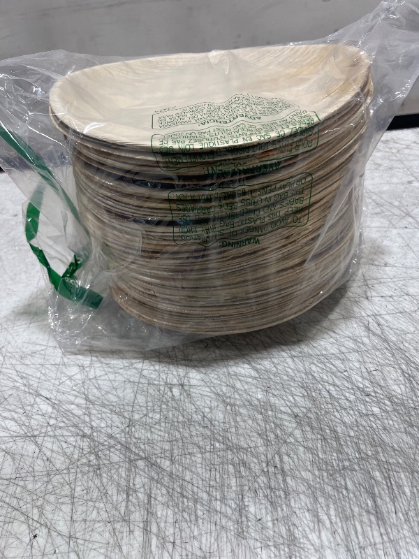 Photo 1 of Palm Leaf Charger Plates 12 Inch Round Disposable Bamboo Plates Biodegradable Party Tableware Best Alternative to Paper And Plastic By KoalaLove (12 Inch Round 25 Plates)