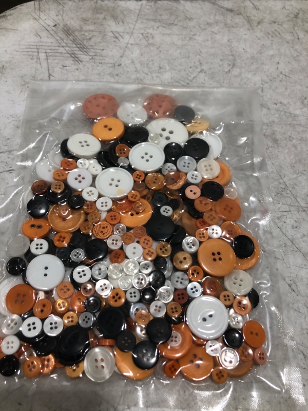 Photo 1 of Megoogo 300-350 PCS Halloween Craft Buttons Mixed Color Assorted Sizes Round Resin Buttons for Thanksgiving Day Crafts Sewing Scrapbooks