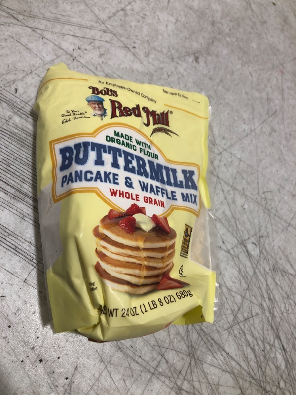 Photo 2 of Bob's Red Mill Pancake & Waffle Mix, Whole Grain, Buttermilk - 24 oz exp- Jan 2025