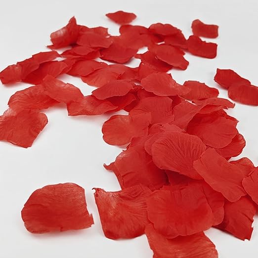 Photo 1 of 1000 Pcs Rose Petals Decoration, Roses Artifical Flowers, Fake Roses, Flower Petals for Proposal, Wedding, Happy Anniversary(Red)