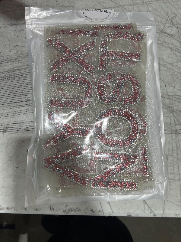 Photo 1 of Locacrystal 34Pcs Rhinestone Letter Stickers Bling Glitter Alphabet A-Z Letters Self-Adhesive Crystal Rhinestones Word Sticker Iron on Letters for Clothing Art Crafts DIY Decors(Rose+White,2.24")