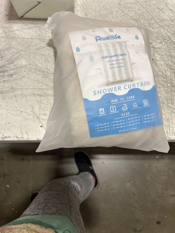 Photo 1 of Farmhouse Shower Curtain with A Ruffle Hem, Cream Linen Shower Curtain for Bathroom,Natural,72"x84" 12 Hooks