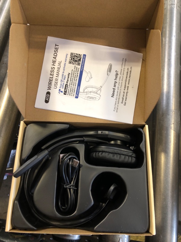 Photo 1 of Trucker Bluetooth Headset, Wireless Headset with Mic, Bluetooth Headset with Dual Noise Cancelling Microphone & Mute Button, 55Hrs Working Time PC Headset for Cell Phones, Computer, Truck Driver