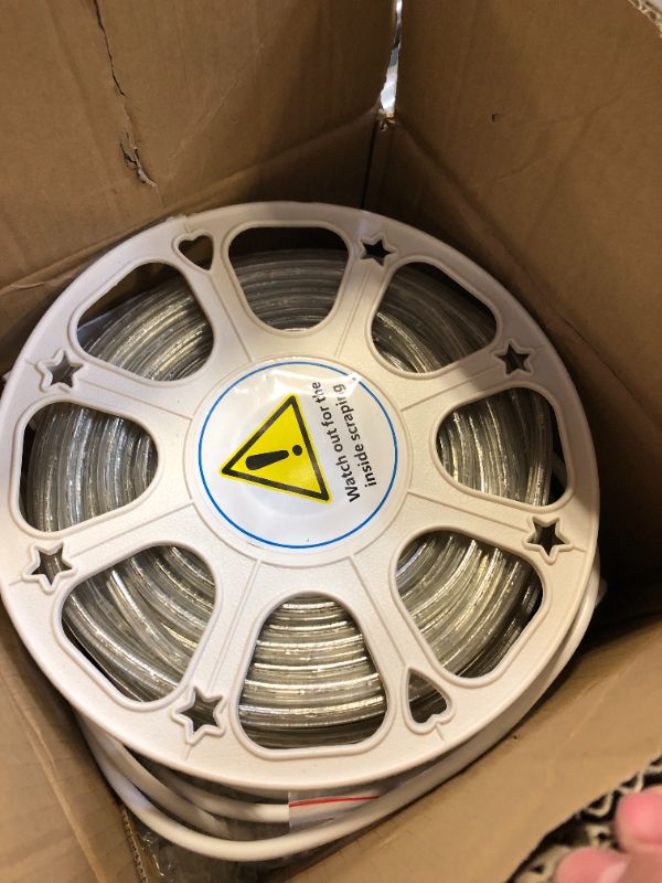 Photo 1 of GouTonG LED Rope Lights,110V,Waterproof,Connectable, Power Socket Connector Fuse Holder, Indoor/Outdoor Use, Ideal for Backyards, Decorative Lighting (White, 131.2FT)