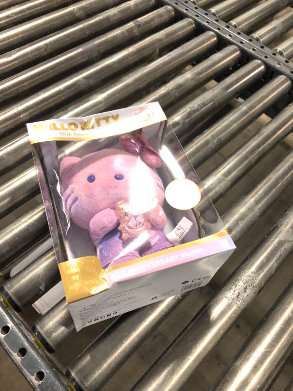 Photo 1 of Hello Kitty and Friends, 50th Anniversary 8-inch Hello Kitty Plush with 50th Anniversary Teddy Bear - 5 Decades of Friendship - Officially Licensed Sanrio Product from Jazwares