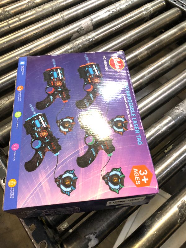 Photo 1 of VATOS Rechargeable Real-time Data SYNC Laser Tag Gun - Infrared Laser Tag Sets of 4 Gun 4 Vest with Glowing Light, Lazer Tag Game for Adults, Laser Tag Gun Set of 4 for Boys Girls Age 6-12 Years Old