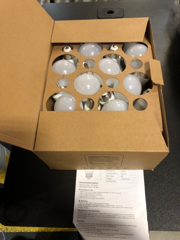 Photo 2 of 24-Pack A19 LED Light Bulbs, 13W 5000K Daylight White Bulbs, 100W Equivalent 1500 LM Super Bright LED Bulbs with E26 Base, CRI85+ No Flicker Non-Dimmable Lightbulb for Bedroom, Living Room Lighting