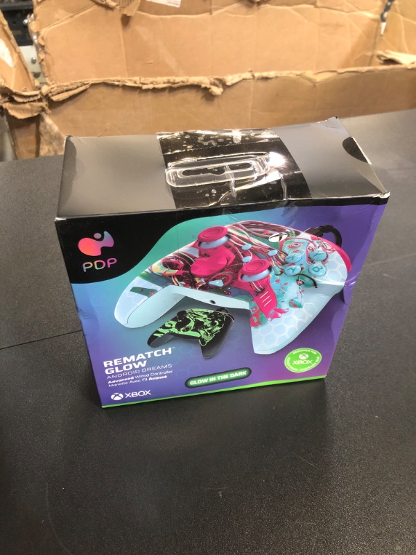 Photo 2 of PDP Gaming REMATCH GLOW Enhanced Wired Controller Licensed for Xbox Series X|S/Xbox One/PC/Windows, Mappable Back Buttons, Advanced Customizable App - Android Dreams (Glow in the Dark)