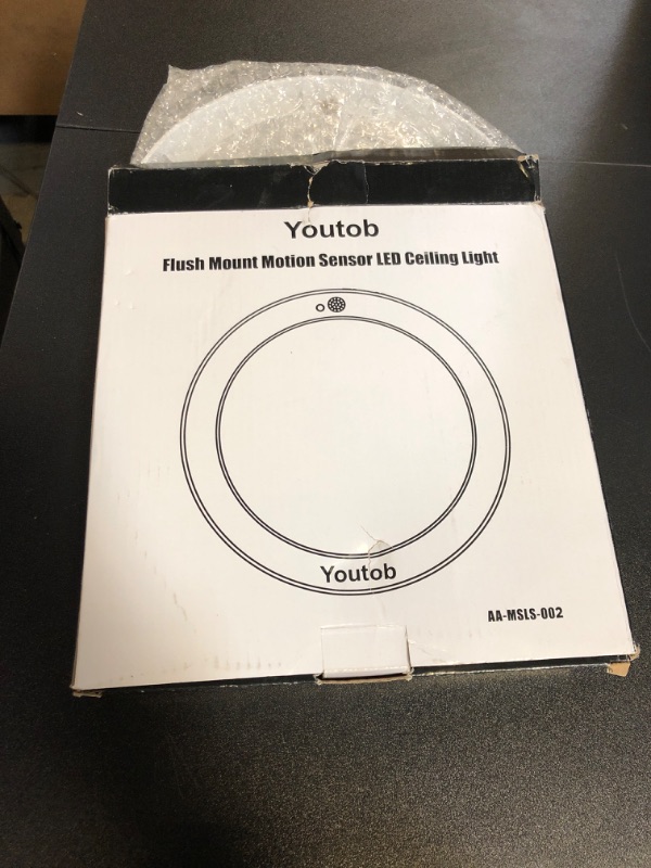 Photo 1 of Youtob Motion Sensor Light LED Ceiling Light with 30s/180s Timeout Adjustable 3 Colors, ETL Listed, 15W 1500lm Round Lighting Fixture for Porches, Closets, Stairs(3000k/4000k/5000k Available) (White)