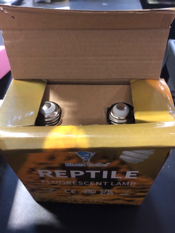 Photo 2 of 2 Pack 23-Watt Reptile Bulb Desert UVA UVB Light - 10.0 UVB Reptile Light - Compact Florescent Terrarium Bulb Suitable for Desert Reptiles Lizards Bearded Dragons Tortoises CFL UVB Bulb (23 Watt 10.0)