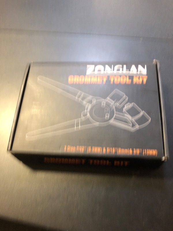 Photo 1 of ZONGLAN Grommet Tool Kit, Eyelet Tool Multi-Purpose Handheld Manual Hole Punch Rivet Press Plier Crimper 3 Interchangeable Dies with 900 Set 7/32" 5/16" 3/8" Metal Grommets Washers