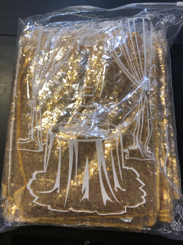 Photo 1 of Gold Table Runners 10 Pieces 12x72 Inch Glitter Dining Table Runner Sequin Table Cover Runners for Party Wedding Birthday Bridal Shower Decorations