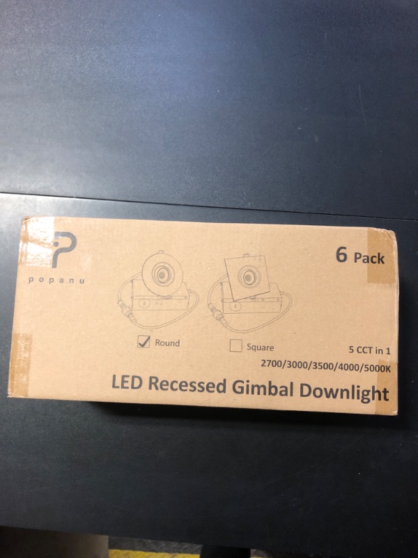 Photo 1 of POPANU Canless Recessed Gimbal Downlight Rotatable-Spotlight 5 CCT 3 Inch Eyeball Ceilling Potlight, Dimmable Recessed Lights Fixture with Junction Box, 8W CCT Adjustable, Oil Rubbed Bronze, 6P