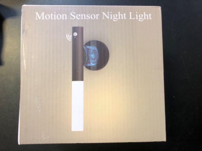 Photo 2 of Battery-Operated Motion Sensor Night Lights: 2200mAh Rechargeable Wall Sconces Magnetic Wall Lights Wireless Stairway Lights Portable Hallway Light Wooden Wall Lighting for Bedroom Stair Picture