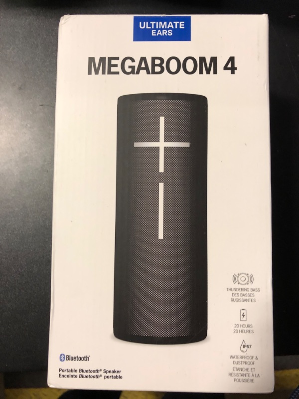 Photo 2 of Ultimate Ears MEGABOOM 4 Portable Waterproof Bluetooth Speaker with Powerful 360-Degree Sound and Thundering Bass, Floating Speaker with 20-Hour Battery and 147ft (45m) Range - Black