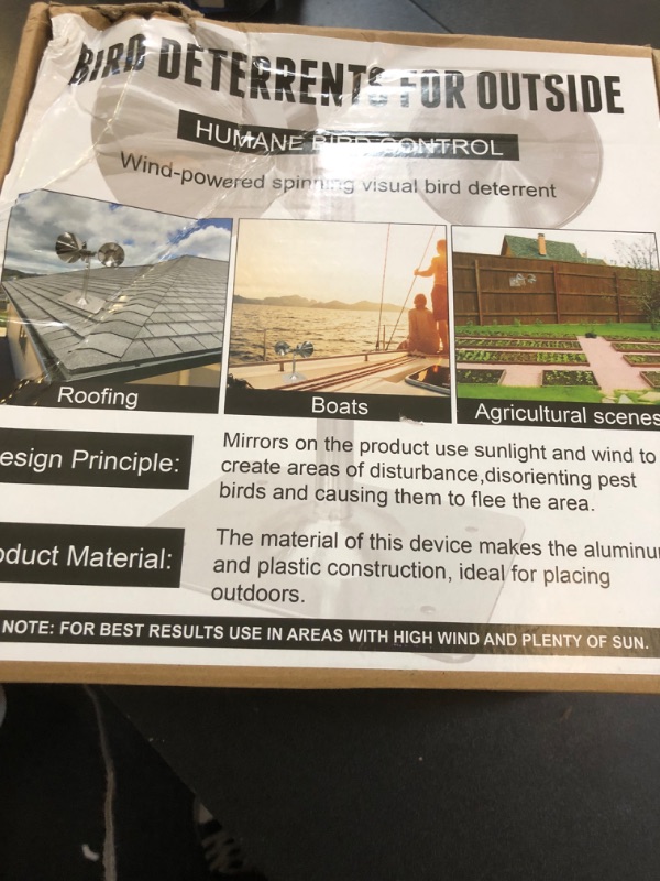 Photo 2 of Bird Reflectors Spinning Wind Powered?Bird Scare Reflective Device Keep Bird Pigeon Woodpeckers and Sparrows Away for Outdoor Patio, Yard, Garden, Rooftop and Vegetable Gardens