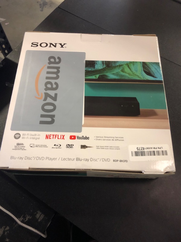 Photo 1 of Sony - Streaming Blu-ray Disc player with Built-In Wi-Fi and HDMI cable - Black
