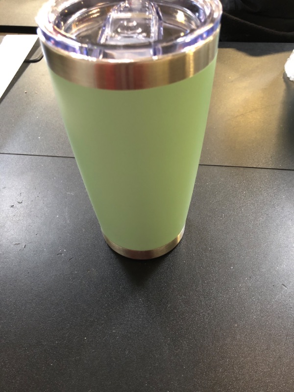 Photo 1 of 20 oz Tumbler with Lid Stainless Steel Double Wall Vacuum Insulated Tumblers Powder Coated Cups Travel Mug Keep Drinks Cold and Hot, Sagebrush Green