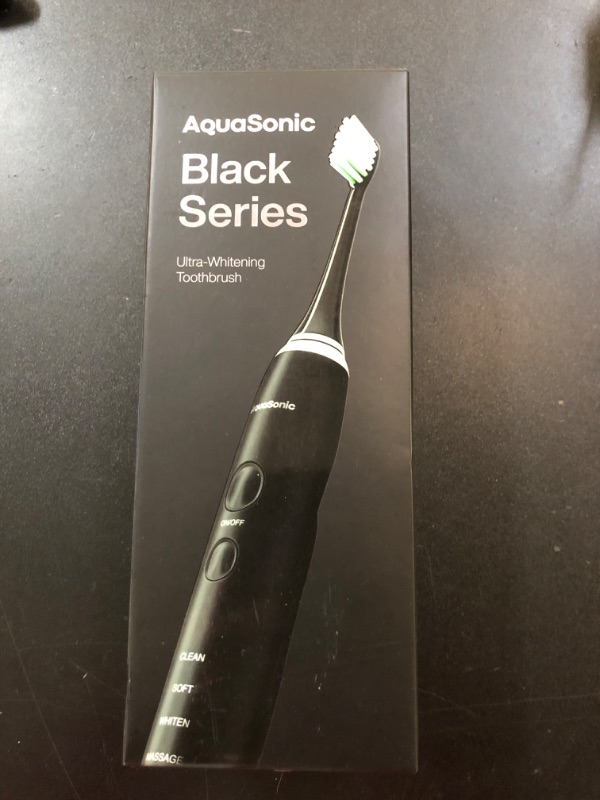 Photo 1 of Aquasonic Black Series Ultra Whitening Toothbrush – ADA Accepted electric toothbrush- 8 Brush Heads and Travel Case – 40