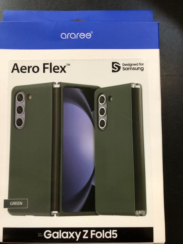 Photo 2 of araree Aero Flex Galaxy Z Fold 5 Case with Hinge Protection, Protective Slim Cover Protective Body (PC) with Hinge Protector (TPU), Compatible with Galaxy Z Fold 5 5G - (Green, Galaxy Z Fold 5)