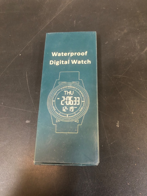 Photo 1 of Beeasy Mens Metal Digital Watch Waterproof with Stopwatch Alarm Dual Time Countdown, Ultra-Thin Super Wide-Angle Display Digital Wrist Watches for Men/Women