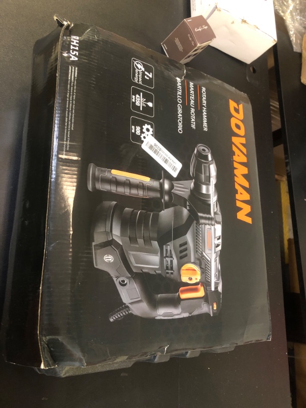 Photo 2 of DOVAMAN RH15A 1-9/16'' SDS-Plus Rotary Hammer Drill, 4 in 1 Functions, Multi-material Use, Safety Clutch, 6 Speeds, SDS-Plus Adaptor, 4350BPM/900RPM, Vibration Control, Demolition Hammer for Concrete