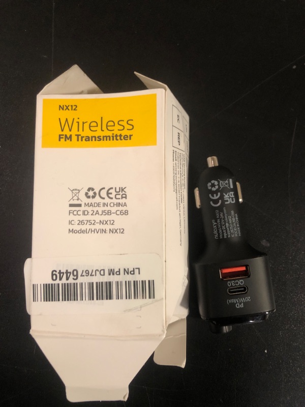 Photo 1 of Nulaxy Bluetooth 5.0 FM Transmitter for Car, QC3.0 & USB-C PD 18W Wireless Bluetooth Radio Adapter Music Player Car Kit with Bass Booster, Hands-Free Calls-NX12